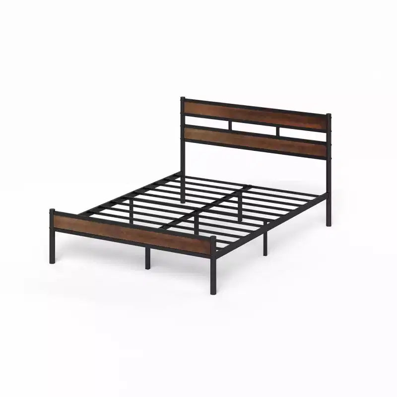 Letto a Piattaforma Roman in Bambù e Metallo Marrone - Zinus