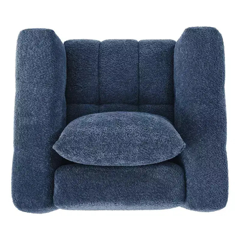 Sedia Girevole Hyleory con Telaio in Legno e Rivestimento in Tessuto Morbido, Rotazione a 360°, Design Ergonomico Confortevole per Salotto e Ufficio
