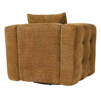 Sedia Girevole Hyleory con Telaio in Legno e Rivestimento in Tessuto Morbido, Rotazione a 360°, Design Ergonomico Confortevole per Salotto e Ufficio