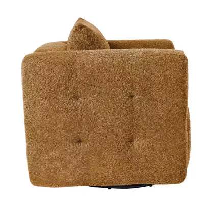 Sedia Girevole Hyleory con Telaio in Legno e Rivestimento in Tessuto Morbido, Rotazione a 360°, Design Ergonomico Confortevole per Salotto e Ufficio