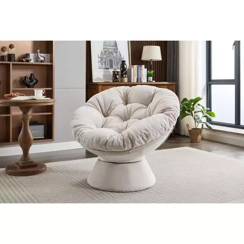 Poltrone Okak Accent per camera da letto, poltrona girevole a 360°, poltrona moderna oversize per soggiorno