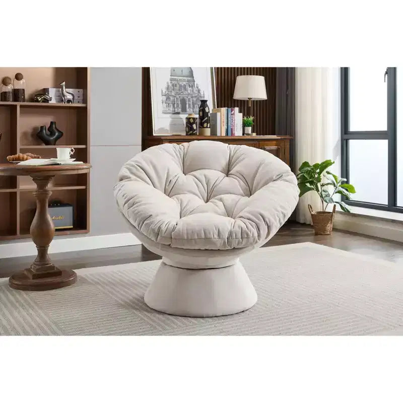 Poltrone Okak Accent per camera da letto, poltrona girevole a 360°, poltrona moderna oversize per soggiorno