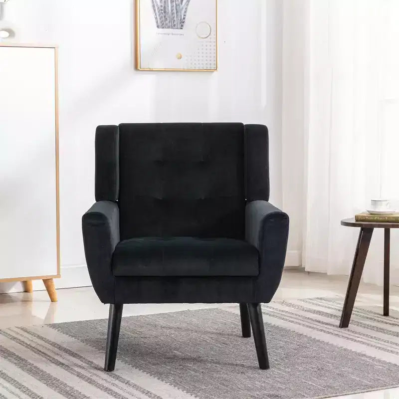 Okak Poltrone per Camera da Letto, Poltrona Moderna in Morbida Pelle Ergonomica, con Gambe Nere per Interni