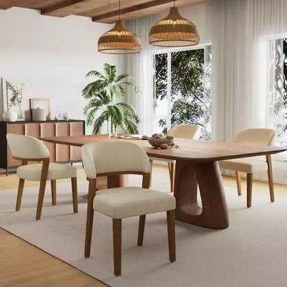 Christopher Knight Home Ata Sedie da pranzo moderne imbottite in legno di gomma (set da 4)