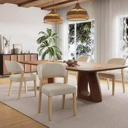 Christopher Knight Home Ata Sedie da pranzo moderne imbottite in legno di gomma (set da 4)