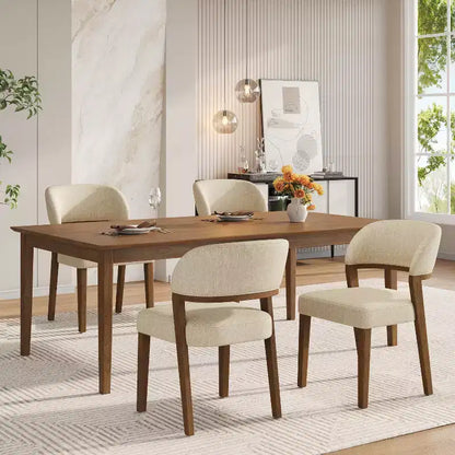 Christopher Knight Home Ata Sedie da pranzo moderne imbottite in legno di gomma (set da 4)