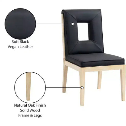 Meridian Furniture, Sedia laterale Gwendolyn in pelle vegana, set da 2