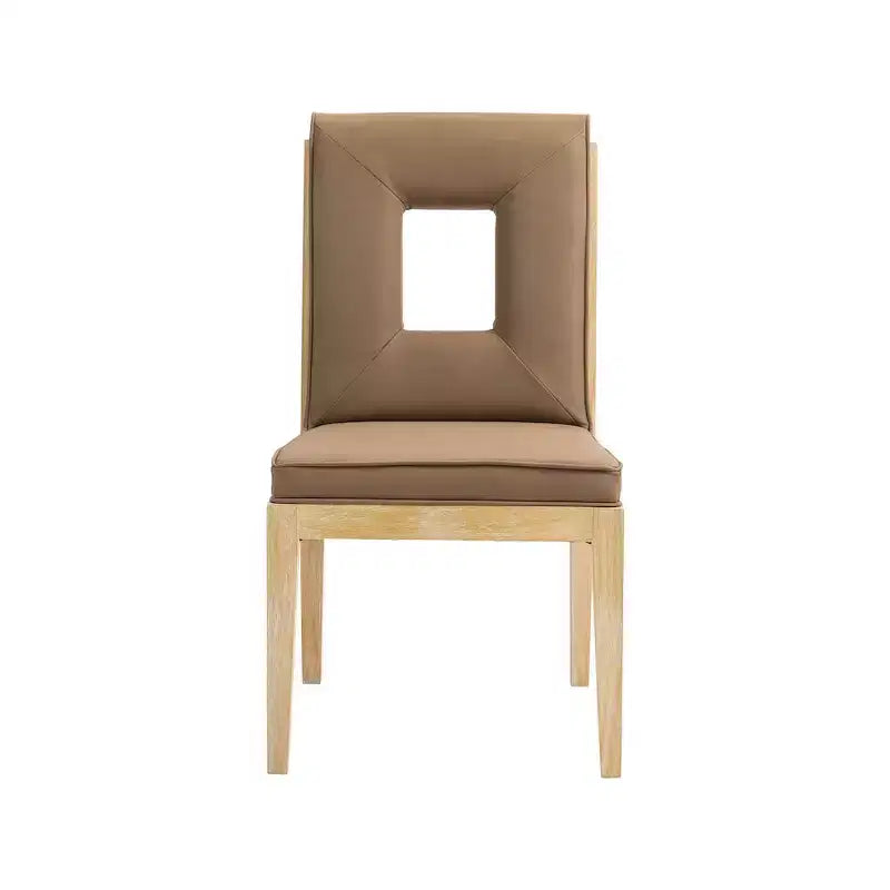Meridian Furniture, Sedia laterale Gwendolyn in pelle vegana, set da 2