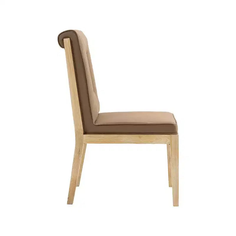 Meridian Furniture, Sedia laterale Gwendolyn in pelle vegana, set da 2