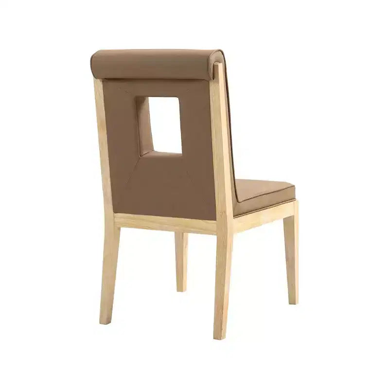 Meridian Furniture, Sedia laterale Gwendolyn in pelle vegana, set da 2