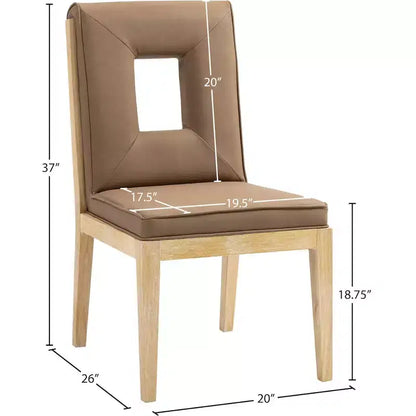 Meridian Furniture, Sedia laterale Gwendolyn in pelle vegana, set da 2