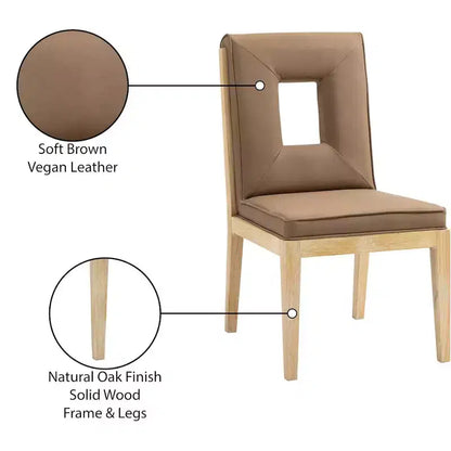 Meridian Furniture, Sedia laterale Gwendolyn in pelle vegana, set da 2