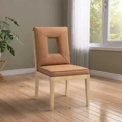 Meridian Furniture, Sedia laterale Gwendolyn in pelle vegana, set da 2