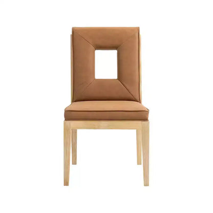 Meridian Furniture, Sedia laterale Gwendolyn in pelle vegana, set da 2