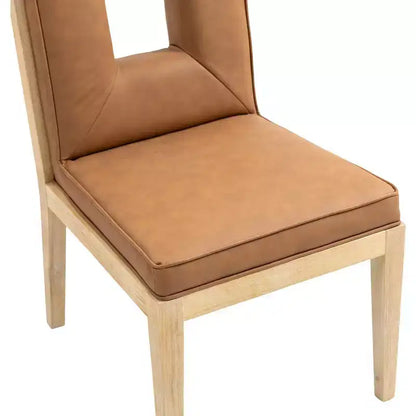 Meridian Furniture, Sedia laterale Gwendolyn in pelle vegana, set da 2