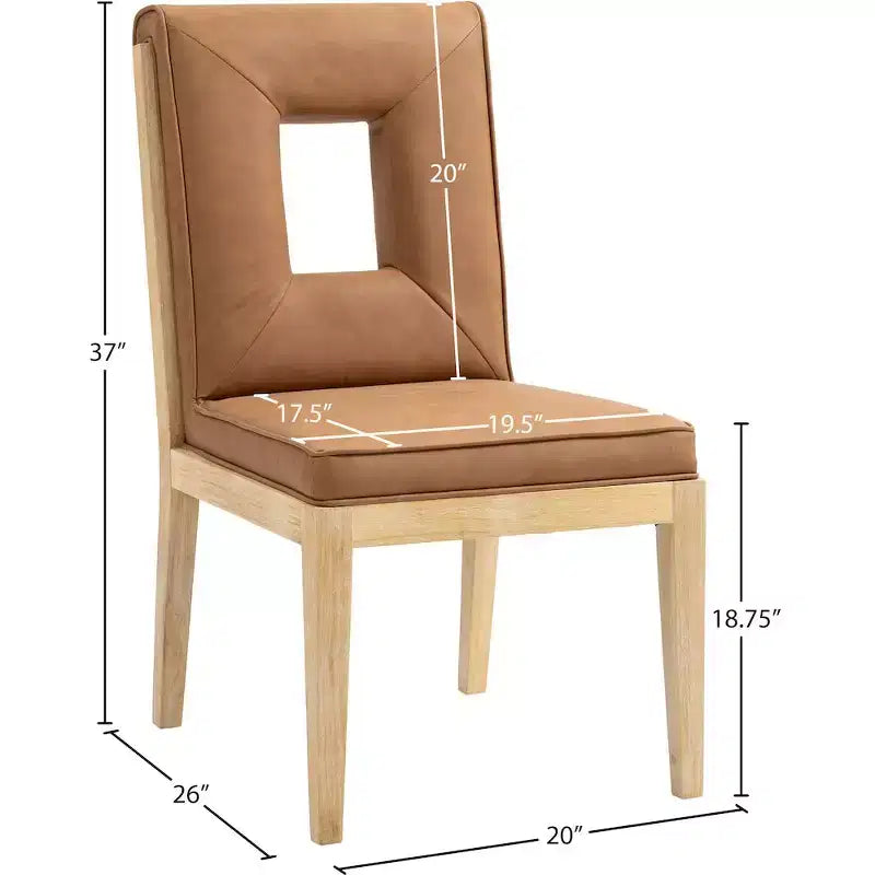 Meridian Furniture, Sedia laterale Gwendolyn in pelle vegana, set da 2