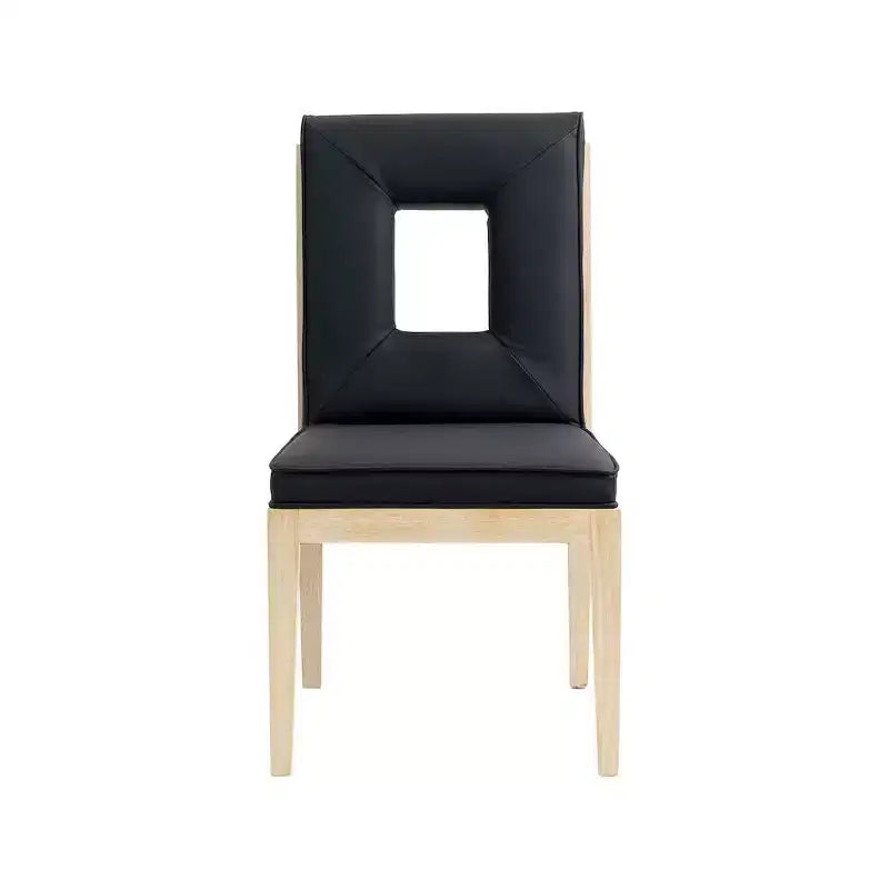 Meridian Furniture, Sedia laterale Gwendolyn in pelle vegana, set da 2