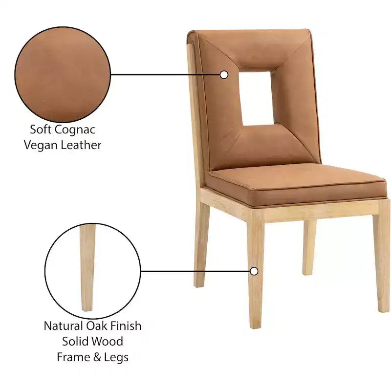 Meridian Furniture, Sedia laterale Gwendolyn in pelle vegana, set da 2