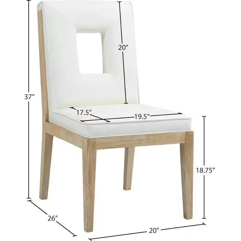 Meridian Furniture, Sedia laterale Gwendolyn in pelle vegana, set da 2