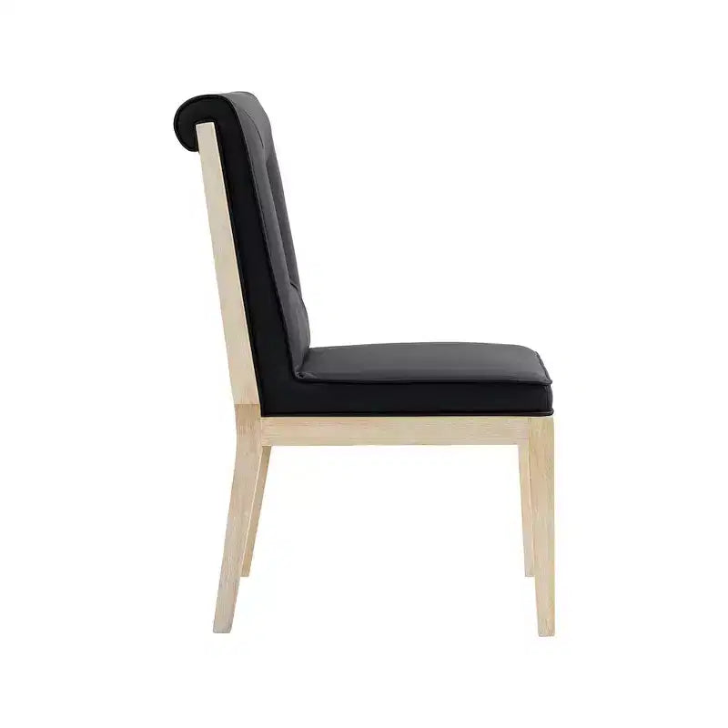 Meridian Furniture, Sedia laterale Gwendolyn in pelle vegana, set da 2