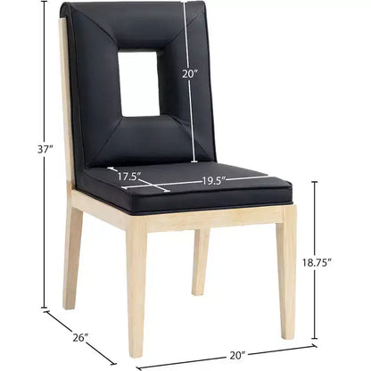 Meridian Furniture, Sedia laterale Gwendolyn in pelle vegana, set da 2