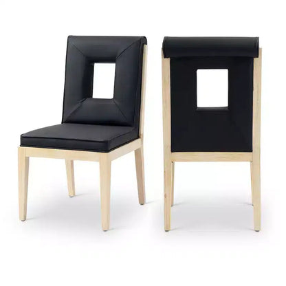 Meridian Furniture,Gwendolyn Vegan Leather Dining Side Chair, Set of 2