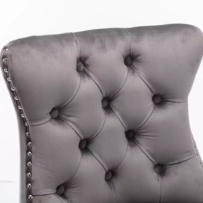 CLIHOME Set di 2 Sgabelli da Bar, Sgabelli da Bar Contemporanei Rivestiti in Velluto con Decorazione Capitonnè e Gambe in Legno