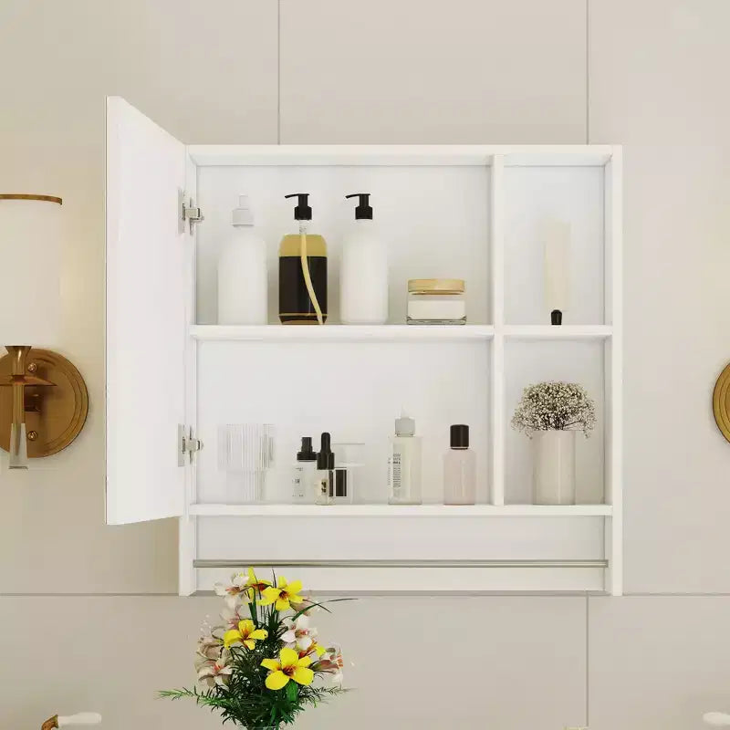 Mobiletto a Specchio da Bagno Montato a Parete,Armadietto dei Medicinali,Armadietto Contenitore sopra il WC con Ripiani