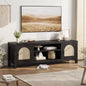 59 Boho TV Stand - Rattan Door Entertainment Center w/ Adjustable Shelves for 65 TVs