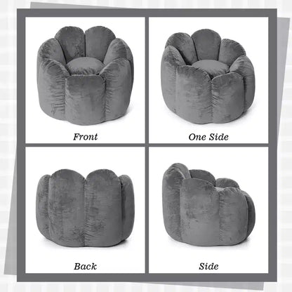 Hommpa Pouf a sacco a forma di fiore da 3 piedi in velluto olandese con memory foam, comoda seduta lounge per tutte le età