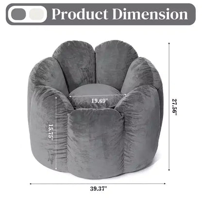 Hommpa Pouf a sacco a forma di fiore da 3 piedi in velluto olandese con memory foam, comoda seduta lounge per tutte le età