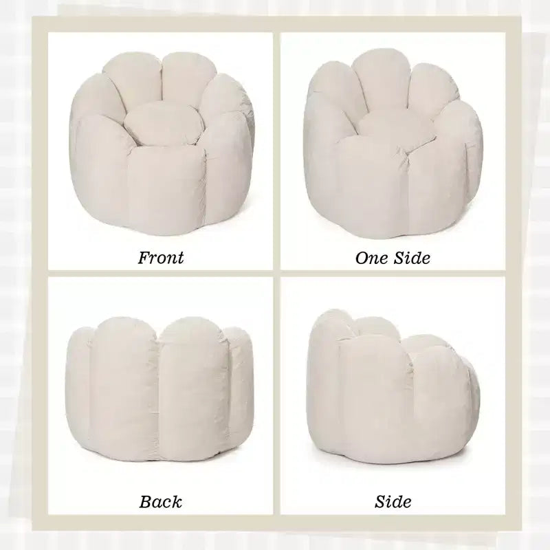 Hommpa Pouf a sacco a forma di fiore da 3 piedi in velluto olandese con memory foam, comoda seduta lounge per tutte le età