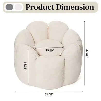 Hommpa Pouf a sacco a forma di fiore da 3 piedi in velluto olandese con memory foam, comoda seduta lounge per tutte le età