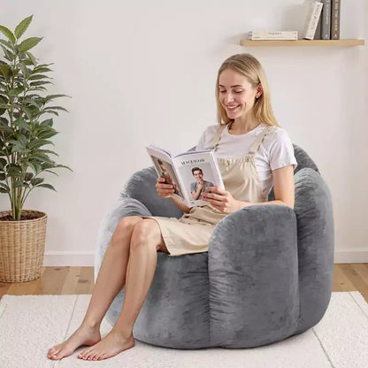 Hommpa Pouf a sacco a forma di fiore da 3 piedi in velluto olandese con memory foam, comoda seduta lounge per tutte le età