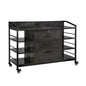 VEVOR 2 Drawers Metal File Cabinet, Lateral Filing Cabinet with Lock and 6 Open Shelves, Wooden Wide Filing Storage Cabinets with Power Strip, Gray