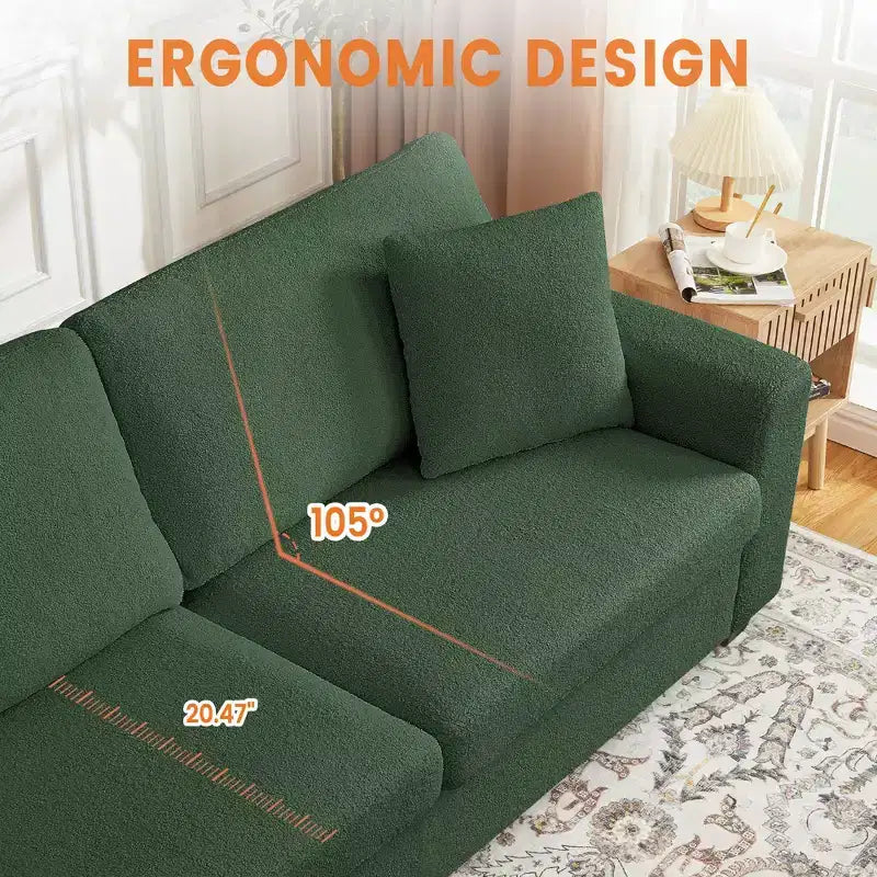 Divano moderno da 83 pollici, divano a 3 posti con braccioli larghi, divano con seduta profonda, divano imbottito comodo per soggiorno, camera da letto, ufficio