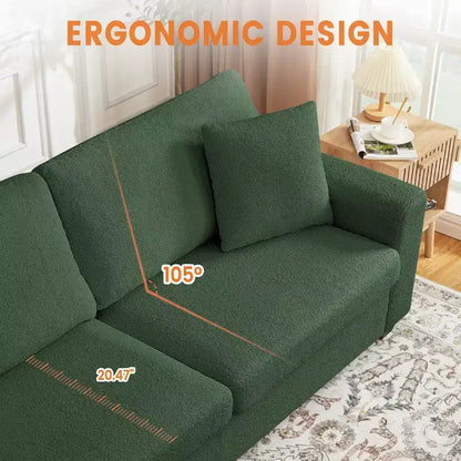 Divano moderno da 83 pollici, divano a 3 posti con braccioli larghi, divano con seduta profonda, divano imbottito comodo per soggiorno, camera da letto, ufficio