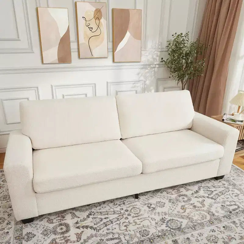 Divano moderno da 83 pollici, divano a 3 posti con braccioli larghi, divano con seduta profonda, divano imbottito comodo per soggiorno, camera da letto, ufficio