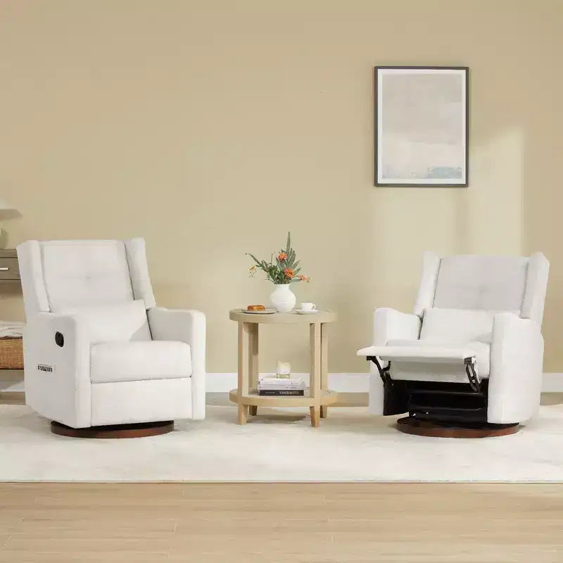Poltrona reclinabile girevole manuale Spruce & Spring con cuscino lombare