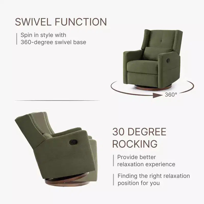 Poltrona reclinabile girevole manuale Spruce & Spring con cuscino lombare