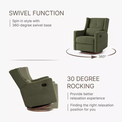 Poltrona reclinabile girevole manuale Spruce & Spring con cuscino lombare