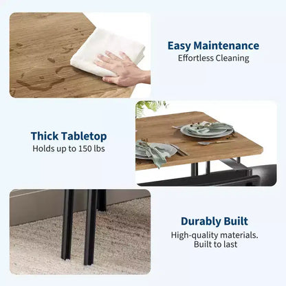 Set da tavolo da pranzo per 4 persone, set da pranzo in legno di 5 pezzi, 4 sedie imbottite in PU, set da pranzo con struttura in metallo per sala da pranzo, feste, appartamento
