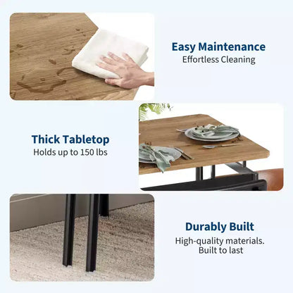 Set da tavolo da pranzo per 4 persone, set da pranzo in legno di 5 pezzi, 4 sedie imbottite in PU, set da pranzo con struttura in metallo per sala da pranzo, feste, appartamento
