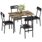 Set da tavolo da pranzo per 4 persone, set da pranzo in legno di 5 pezzi, 4 sedie imbottite in PU, set da pranzo con struttura in metallo per sala da pranzo, feste, appartamento