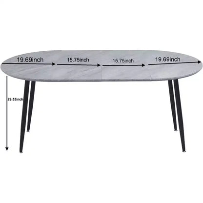 Tavolo da pranzo ovale allungabile moderno Okak in legno con robuste gambe in metallo, tavolo da cucina minimalista per sala da pranzo, pasti in famiglia
