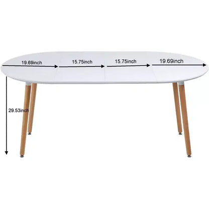 Tavolo da pranzo ovale allungabile moderno Okak in legno con robuste gambe in metallo, tavolo da cucina minimalista per sala da pranzo, pasti in famiglia
