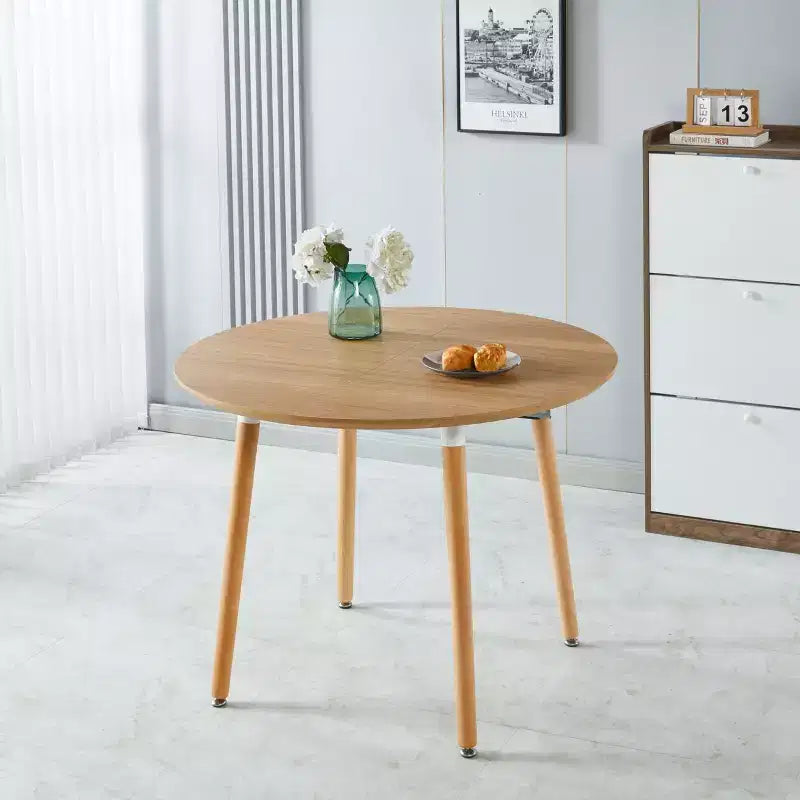 Tavolo da pranzo ovale allungabile moderno Okak in legno con robuste gambe in metallo, tavolo da cucina minimalista per sala da pranzo, pasti in famiglia