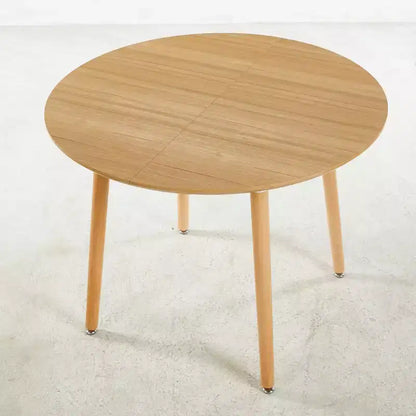 Tavolo da pranzo ovale allungabile moderno Okak in legno con robuste gambe in metallo, tavolo da cucina minimalista per sala da pranzo, pasti in famiglia