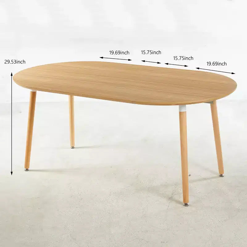 Tavolo da pranzo ovale allungabile moderno Okak in legno con robuste gambe in metallo, tavolo da cucina minimalista per sala da pranzo, pasti in famiglia