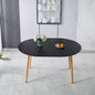 Okak Modern Wood Extensible Oval Dining Table with Sturdy Metal Legs,Minimalist Kitchen Dinner Table for Dining Room,Family Meals